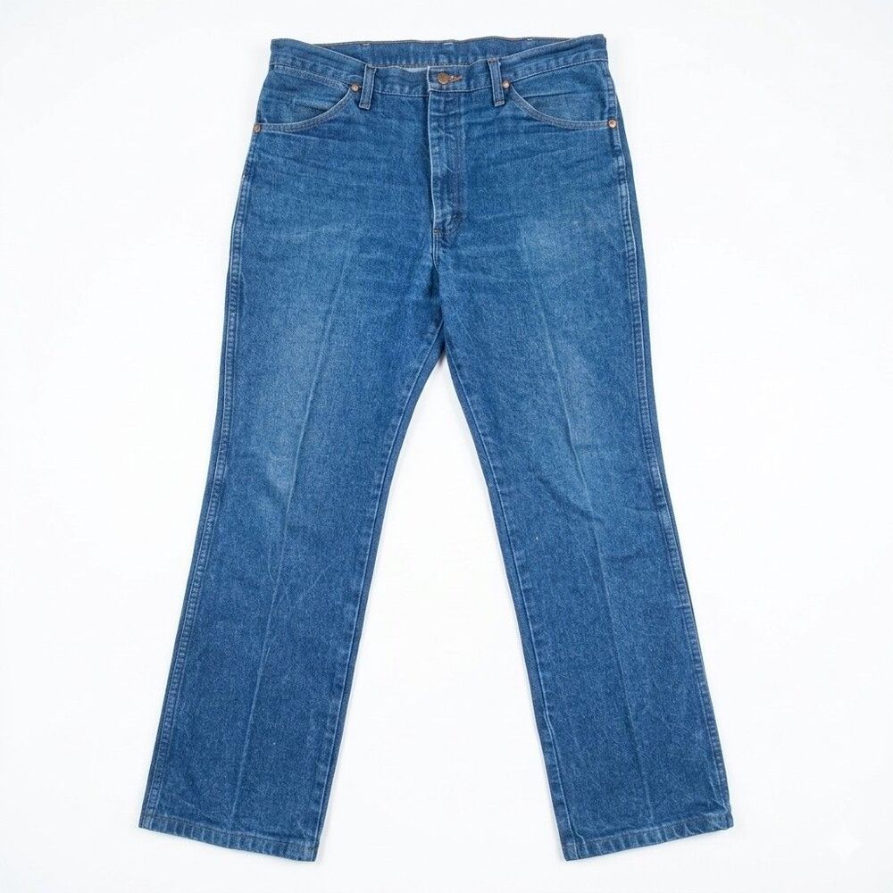 Wrangler Jeans Mens 35x32 Blue Denim 936DEN Cowboy Cut Rodeo